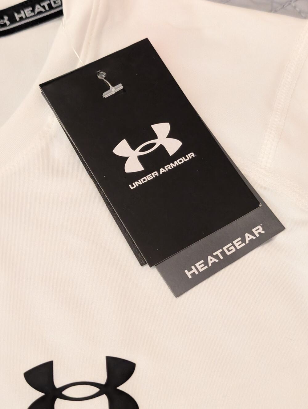 NWT Under Armour Men's Compression Long Sleeve Size 2XL White HeatGear (0288)